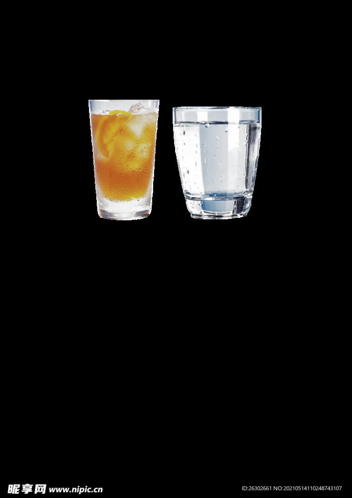 冰水  玻璃杯  