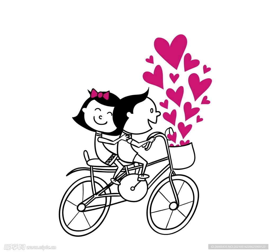 自行车与情侣图片素材-编号27784070-图行天下