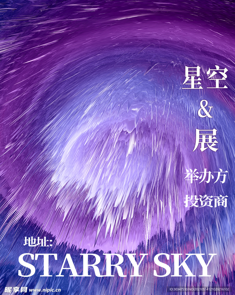 星空博展会 极光海报 唯美星空