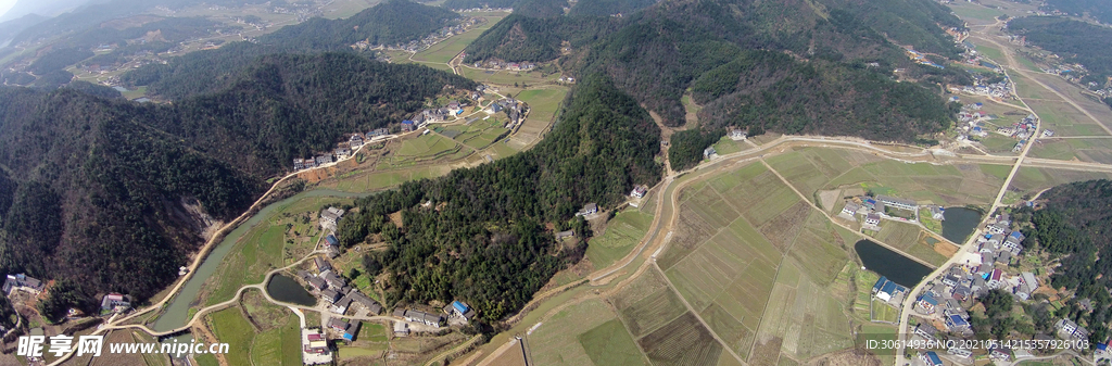 韶山乡村田园风光大全景航拍