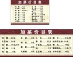 加菜菜单