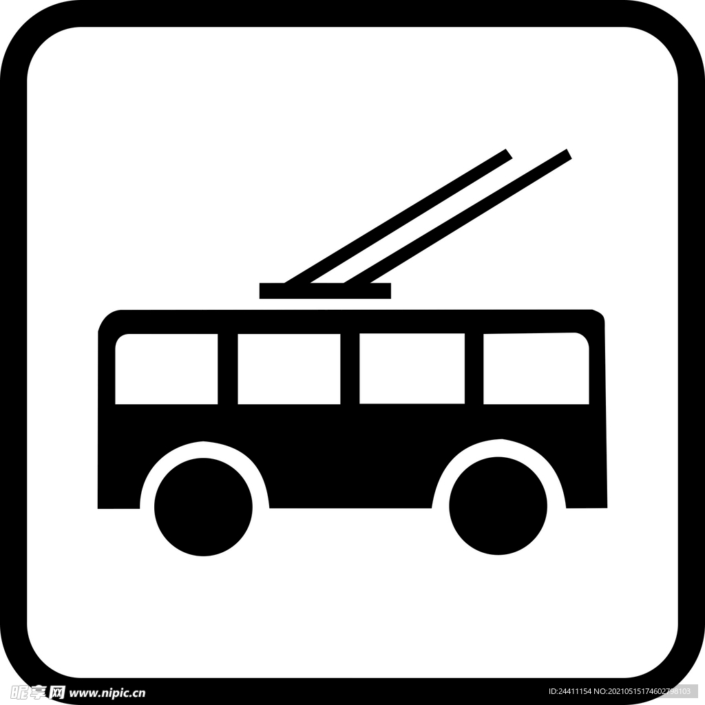 行驶车公交车 扁平化图标