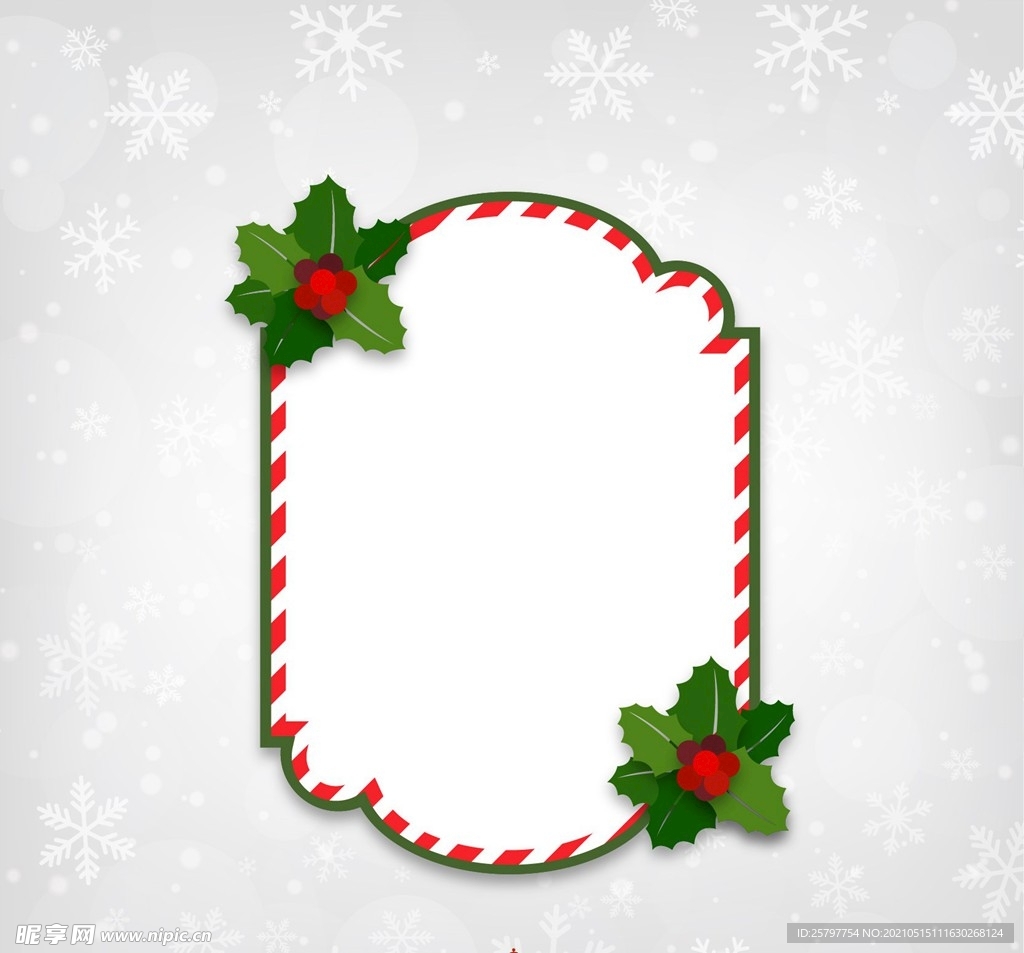 红色白色圣诞相框