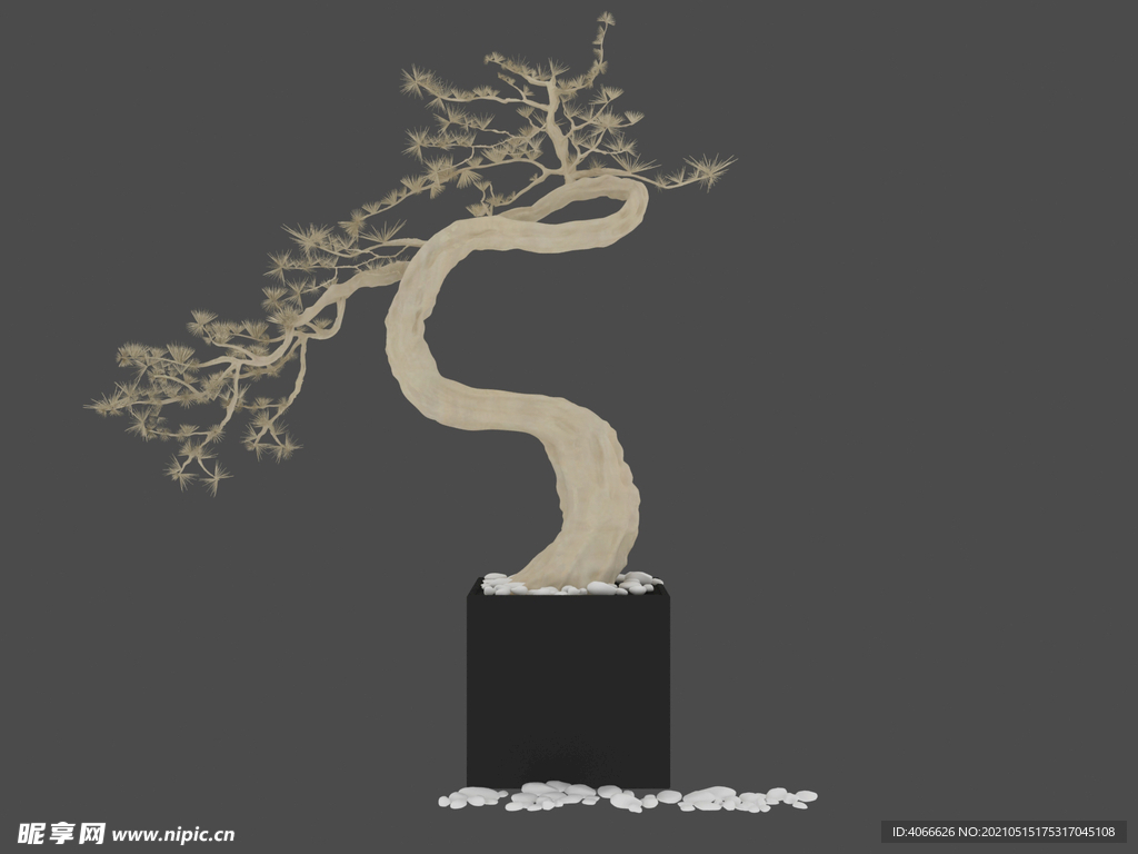 中式松树3d模型