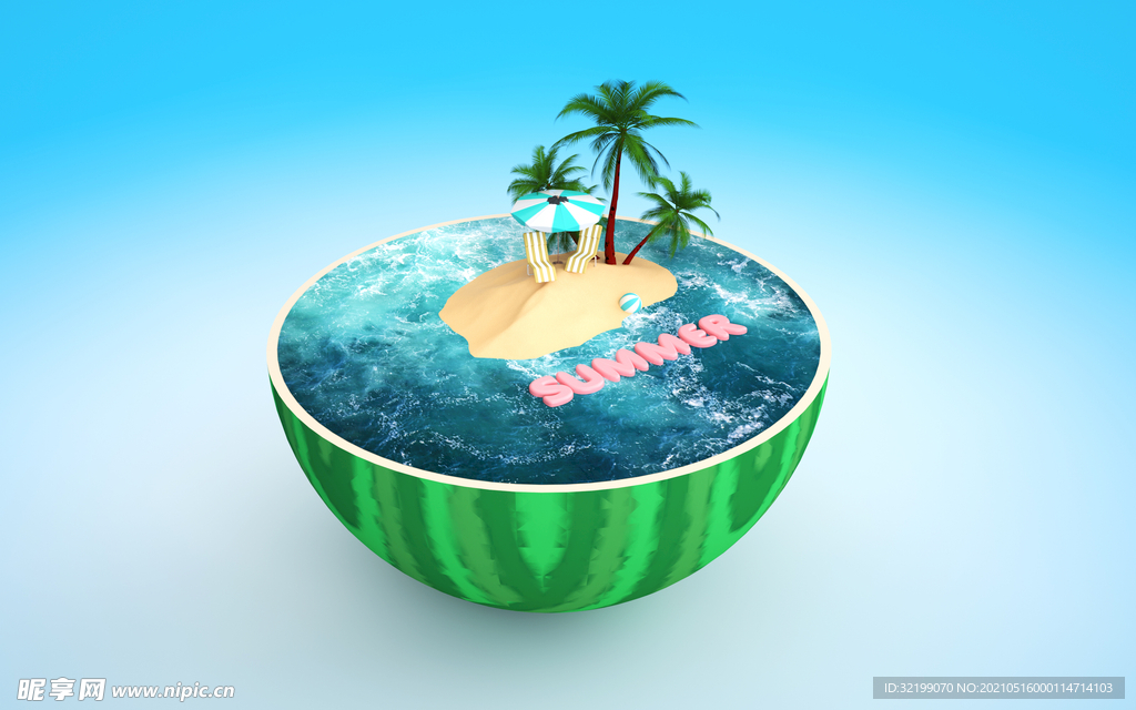 3D创意夏日场景