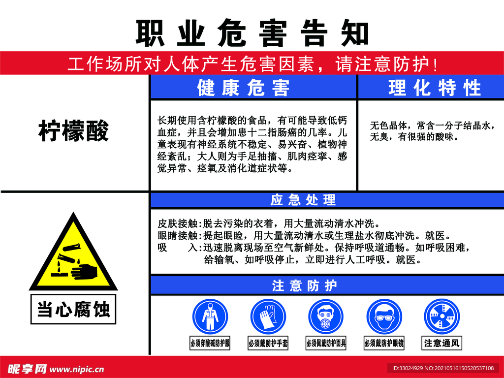 职业危害告知卡