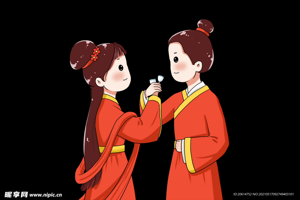 喝交杯酒的夫妻