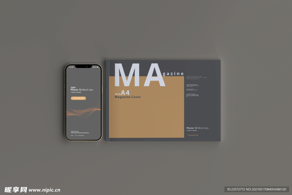 iPhone12杂志画册样机