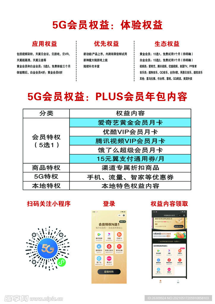 5G会员权益海报