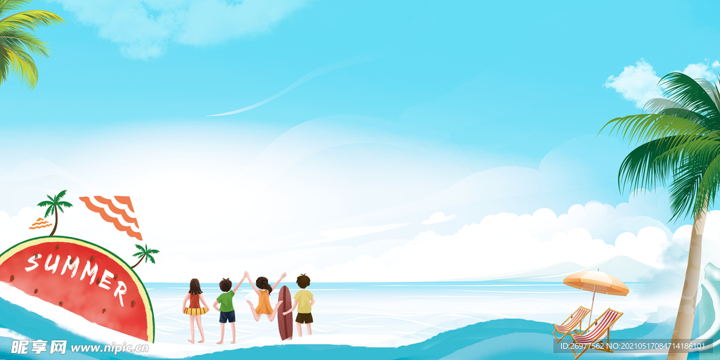 夏天海滩背景