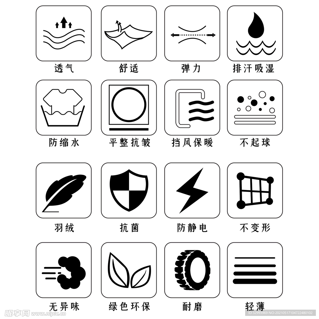 服装功能图标第二版