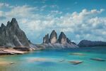 风景 湖泊 山峰