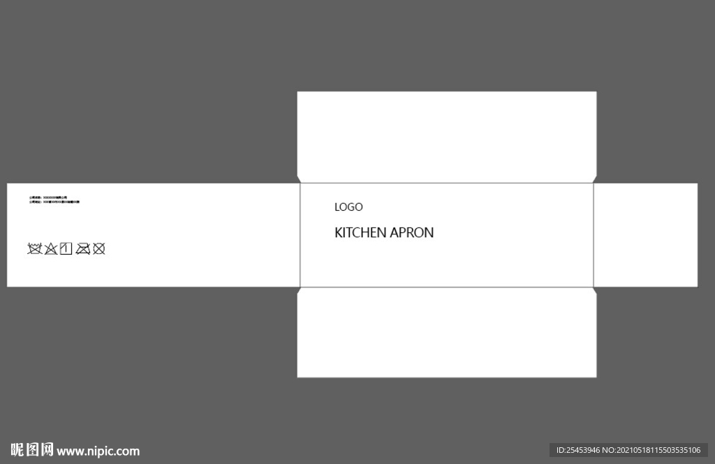 围裙纸卡包装  平面图