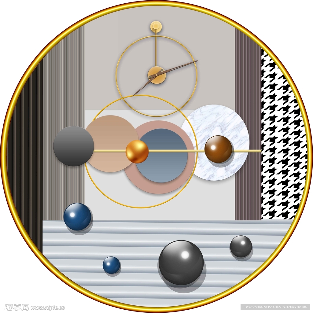 北欧圆形装饰画