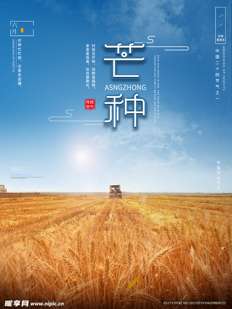 实景芒种节气海报