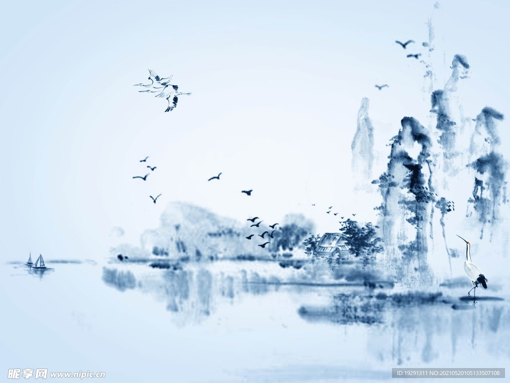 中国风山水画