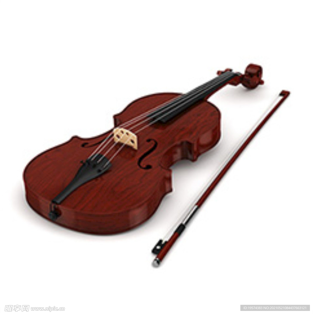C4D模型小提琴