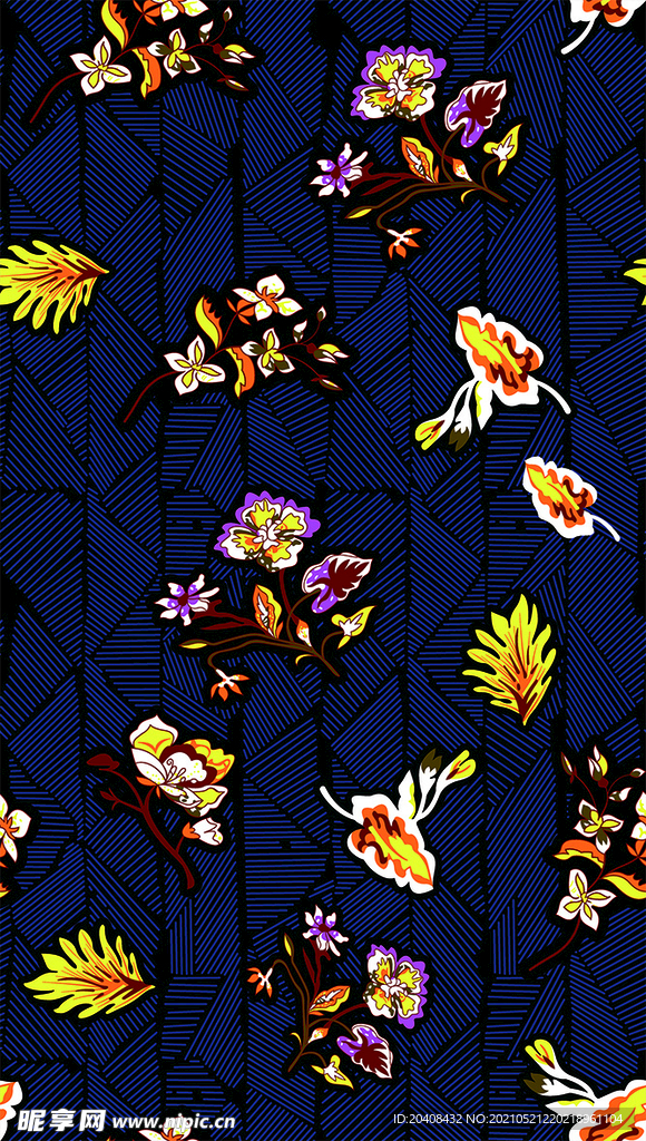 线条底纹花