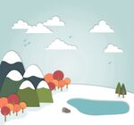 卡通雪域景观