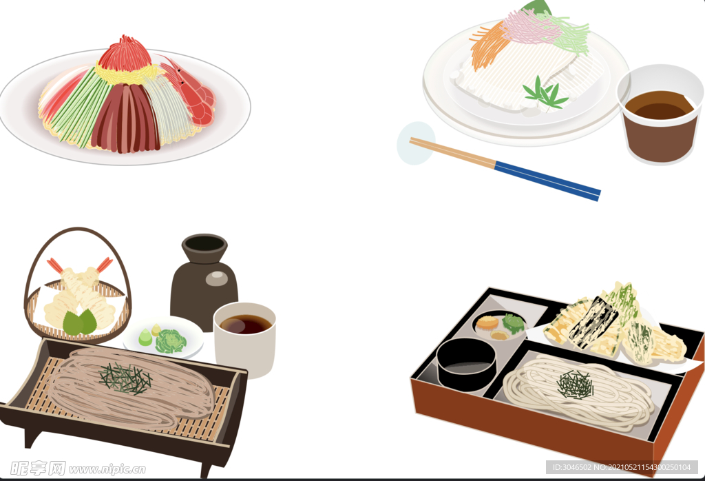 矢量美食套餐素材