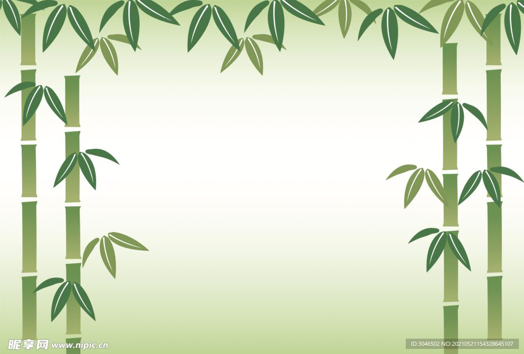 手绘矢量竹子