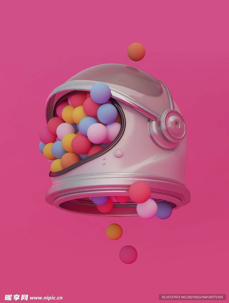 c4d宇航员彩色小球