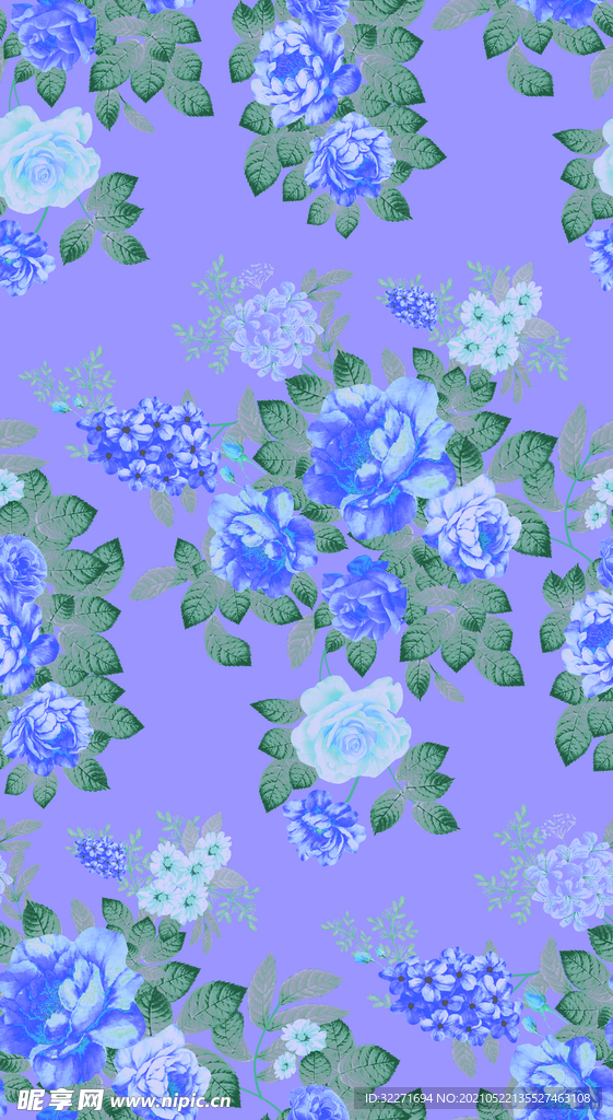 手绘花浅紫色底