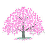 卡通手绘桃花树
