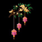 手绘桂花png免抠素材