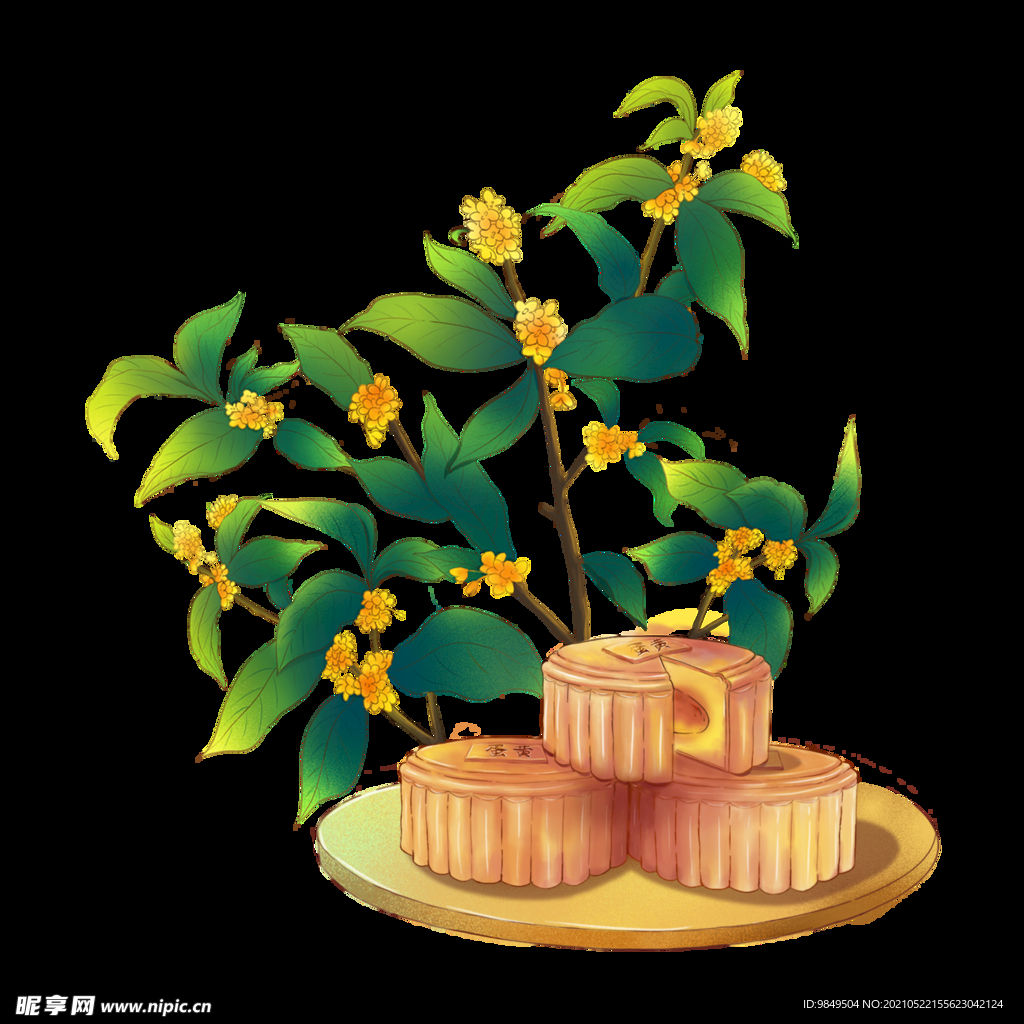 手绘桂花png免抠素材