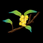 手绘桂花png免抠素材