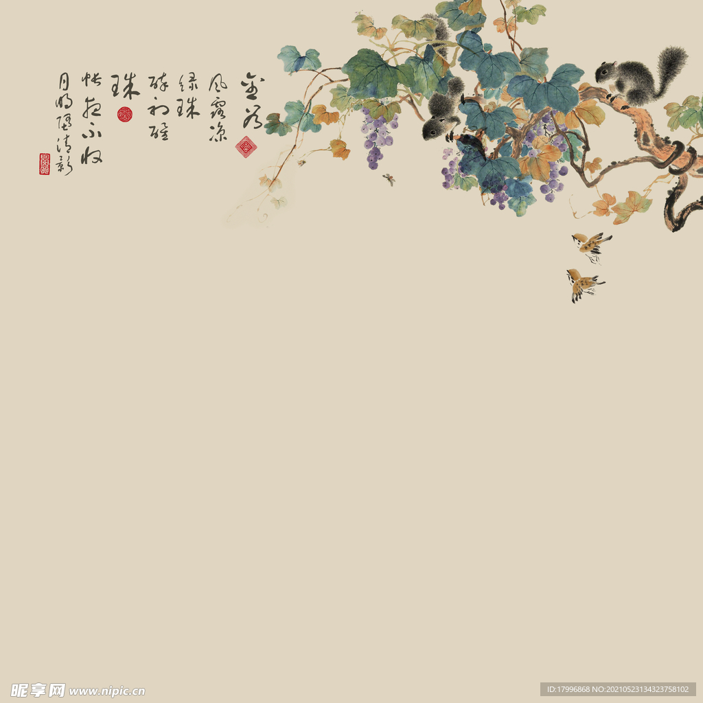 儿童摄影 工笔画 素材 国风 