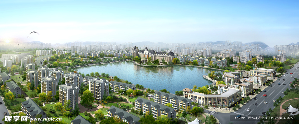 城市建筑鸟瞰图