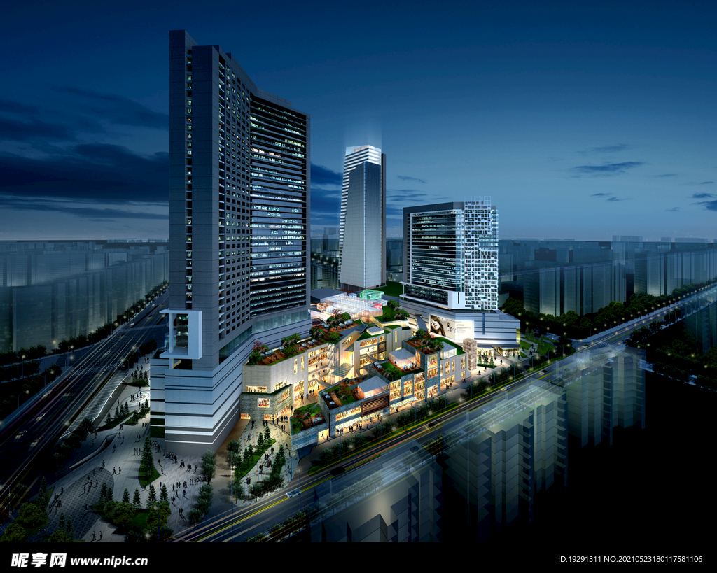城市建筑鸟瞰图