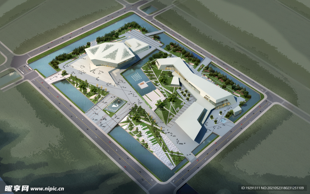 园林建筑鸟瞰图