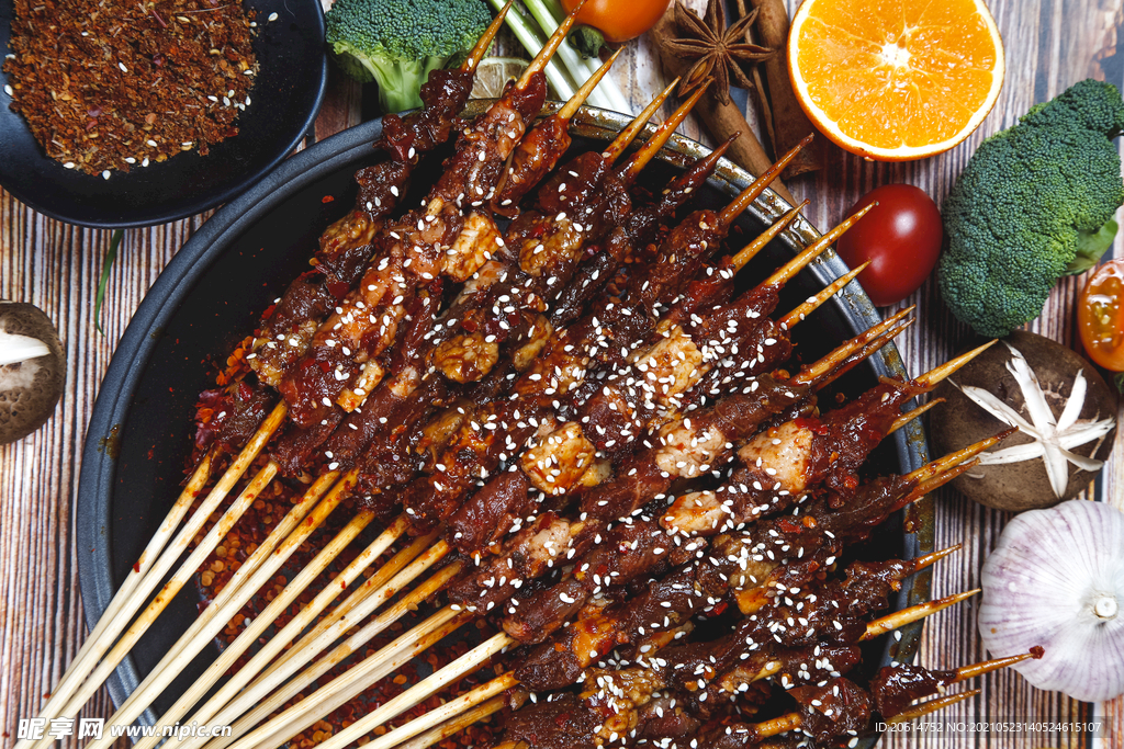 美食烤串羊肉串