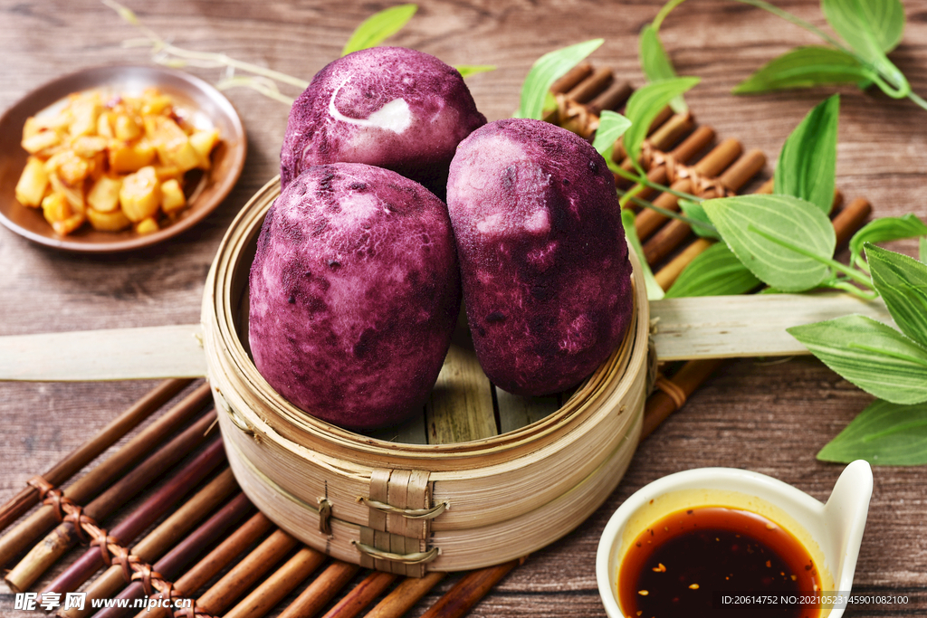 美食蒸紫薯