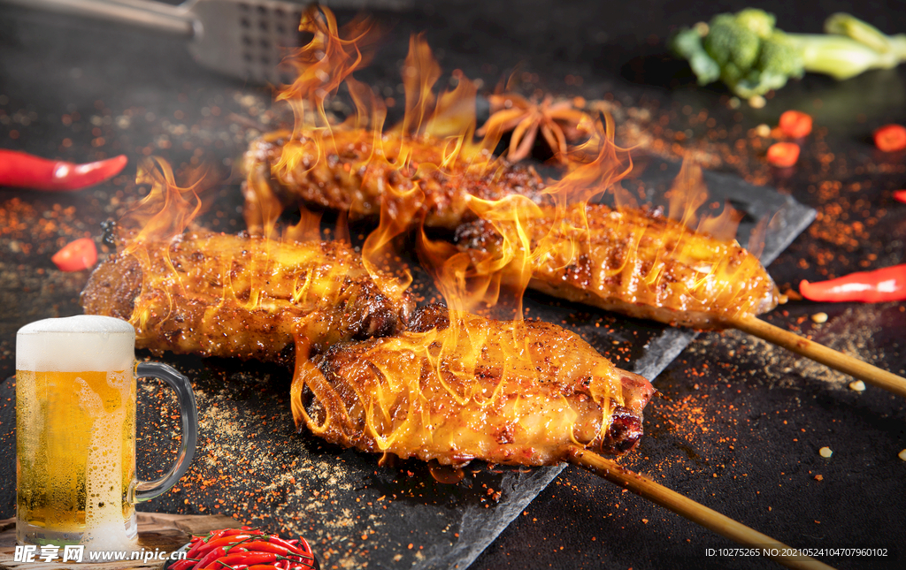 夜市夜宵美食烧烤涮串海鲜图片