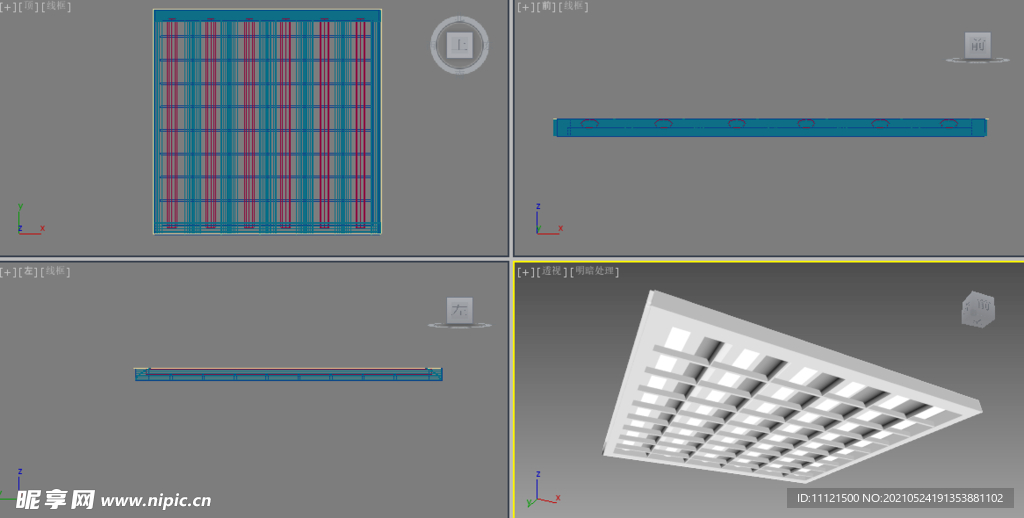 双管日光灯3D模型