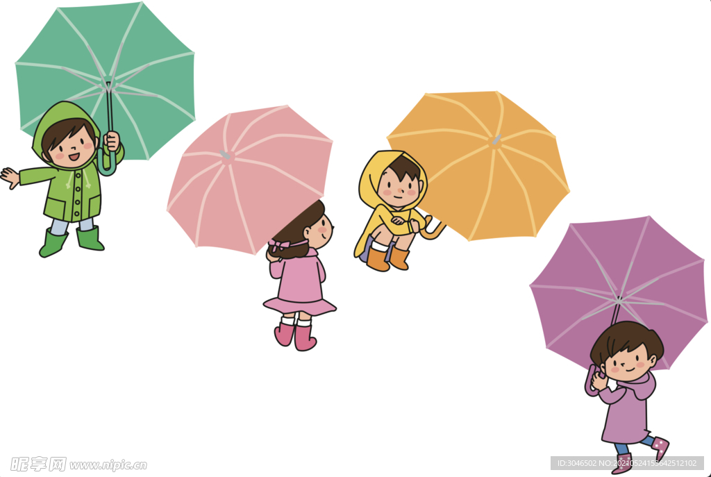 拿伞的儿童
