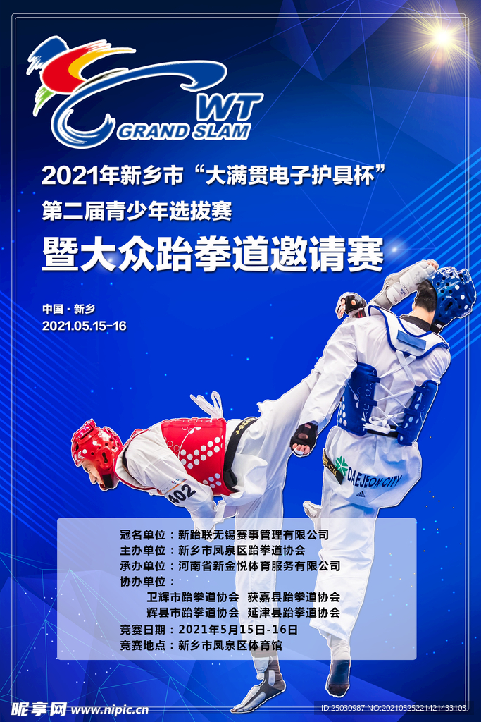 河南新金悦体育跆拳道比赛海报