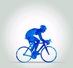 抽象风格蓝色自行车手