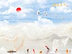 大理石山水背景墙