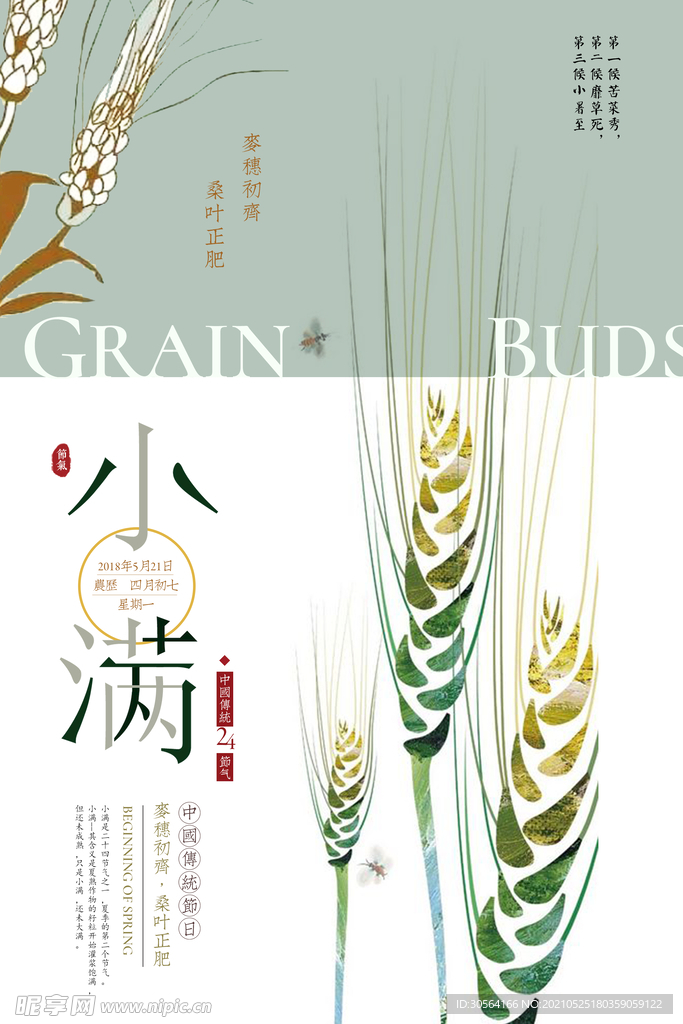 小满节气传统活动宣传海报素材