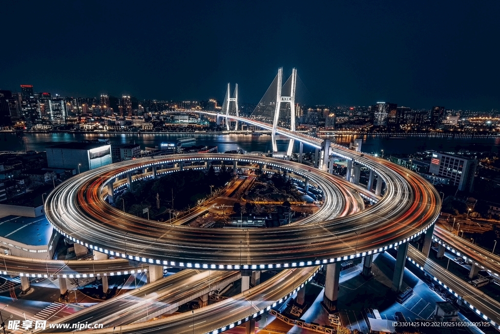 上海高架桥夜景 