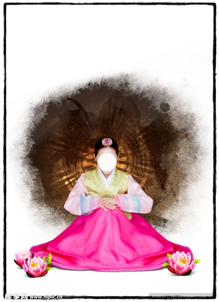 美女背景复古图
