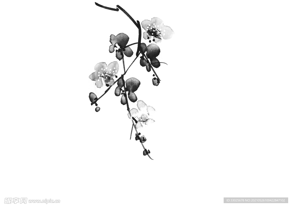 水墨梅花画
