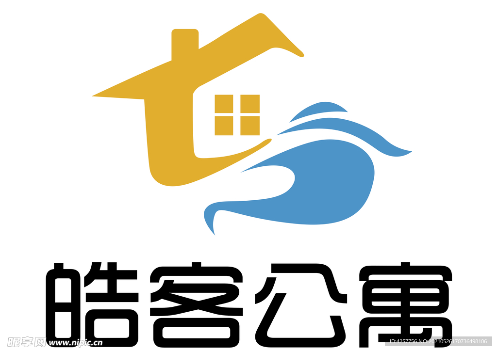 皓客公寓logo标志