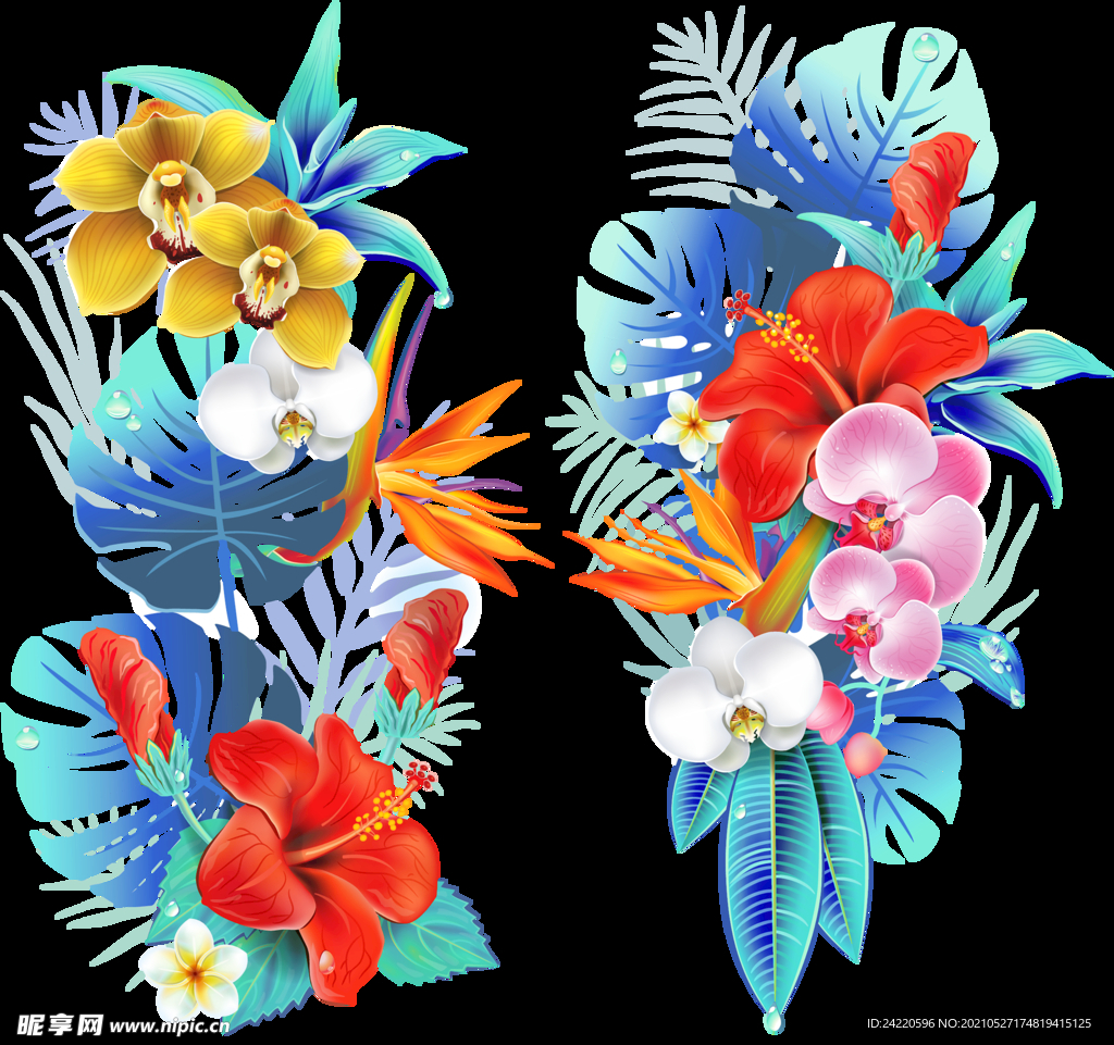 手绘花卉花边