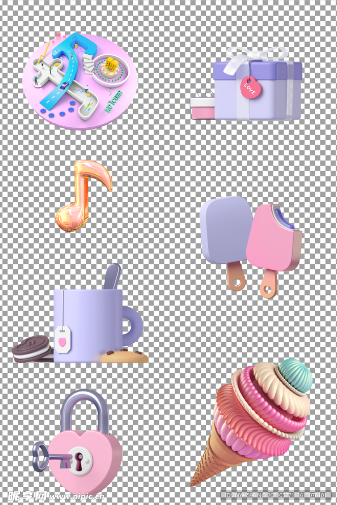 彩色3D素材